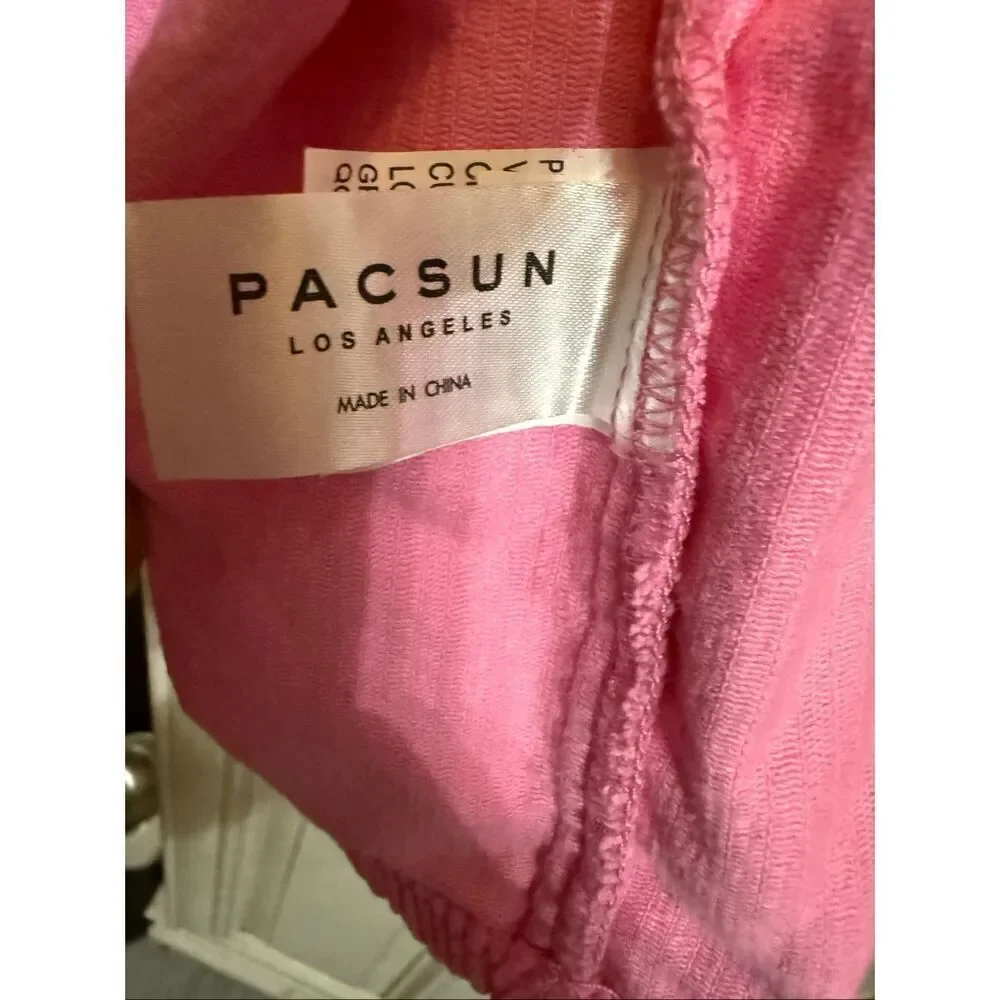 PacSun Kids Corduroy Collared Button Front Long Sleeve Shacket Pink Size Large